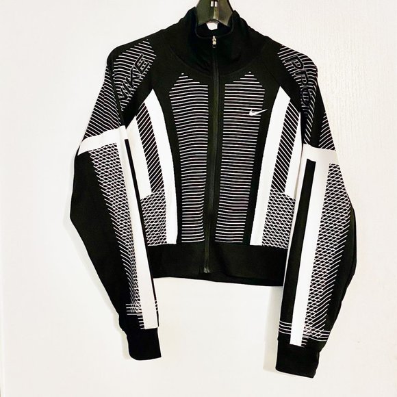 Nike Pro Cropped Knit Zip Up Jacket High Neck - Picture 14 of 14